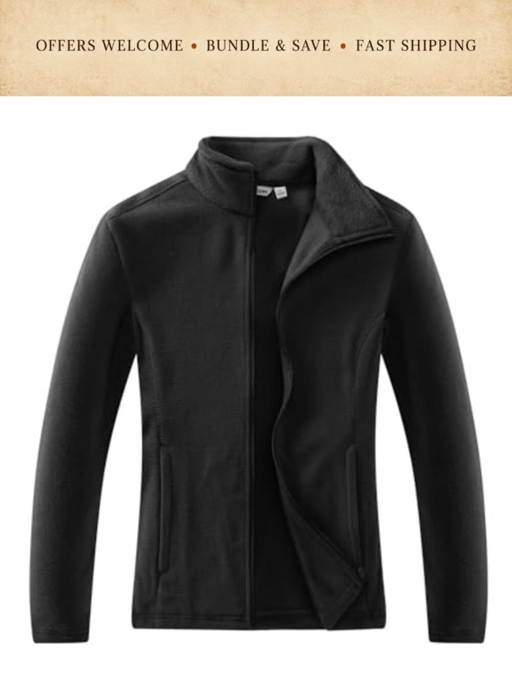 Lightweight Warm Zip Up Long-Sleeve Soft Polar Fleece Jacket